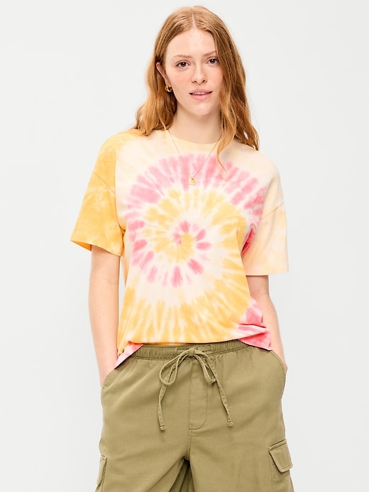 L'image numéro 1 présente T-shirt ras du cou rétro pour femme