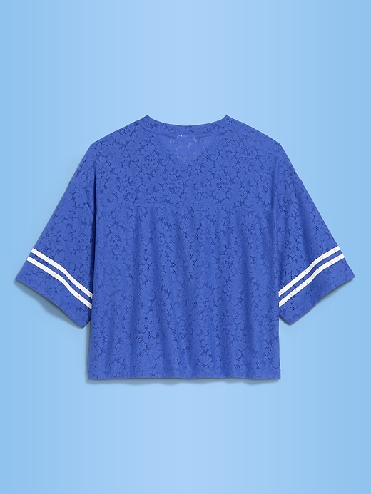 Image number 2 showing, FIFA World Cup 26™ France Boxy Lace V-Neck T-Shirt for Women