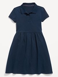 Image number 3 showing, School Uniform Fit & Flare Pique Polo Dress for Girls