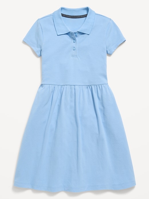 Image number 3 showing, School Uniform Fit & Flare Pique Polo Dress for Girls