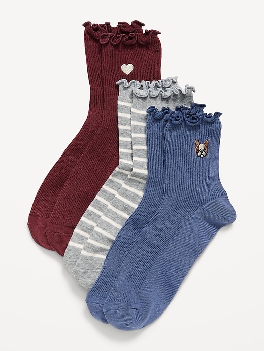 L'image numéro 1 présente Chaussettes à volants pour femme (paquet de 3 paires)