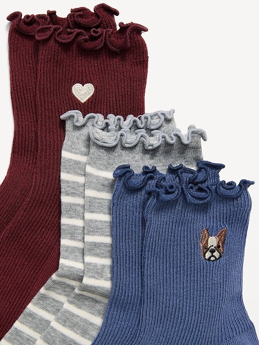L'image numéro 2 présente Chaussettes à volants pour femme (paquet de 3 paires)