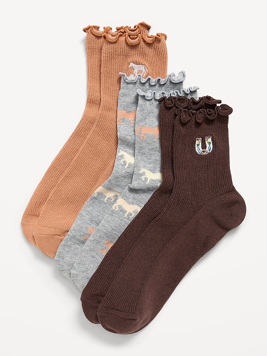 L'image numéro 1 présente Chaussettes à volants pour femme (paquet de 3 paires)