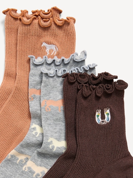 L'image numéro 2 présente Chaussettes à volants pour femme (paquet de 3 paires)
