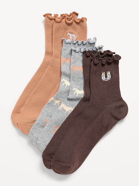 CHAUSSETTES À VOLANTS POUR FEMME (PAQUET DE 3 PAIRES)
