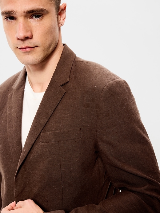 Image number 4 showing, Relaxed Unlined Linen-Blend Blazer