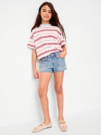 Image number 3 showing, Low-Rise Utility Jean Shorts for Girls