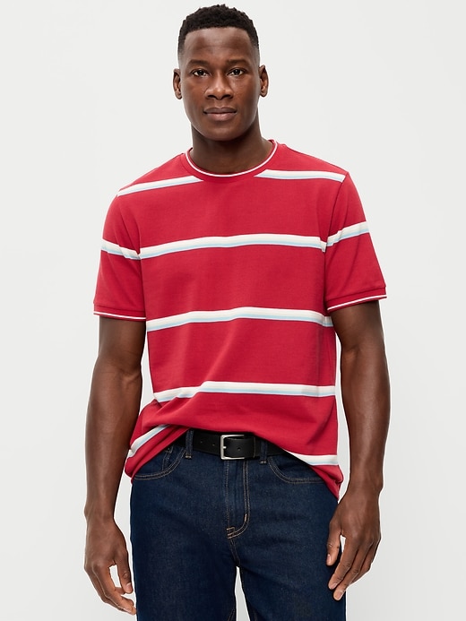 L'image numéro 1 présente T-shirt ras du cou en piqué