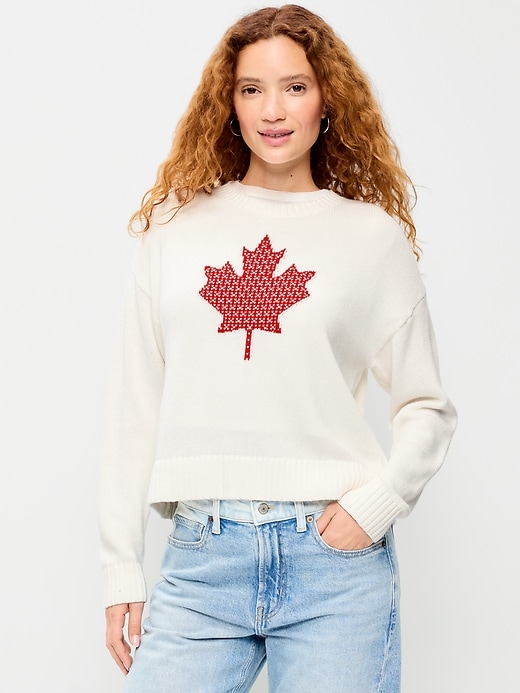 Image number 1 showing, Crew-Neck Graphic Sweater