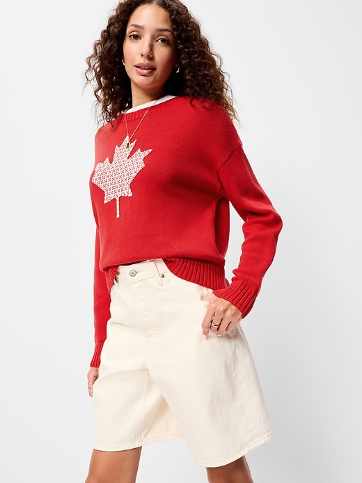 Image number 3 showing, Crew-Neck Graphic Sweater