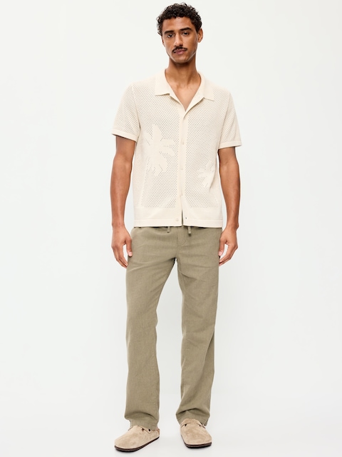 PANTALON DROIT ANNÉES 1990 EN MÉLANGE DE LIN
