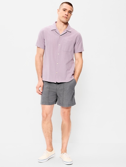 Image number 1 showing, 90's Loose Linen-Blend Shorts -- 5-inch inseam
