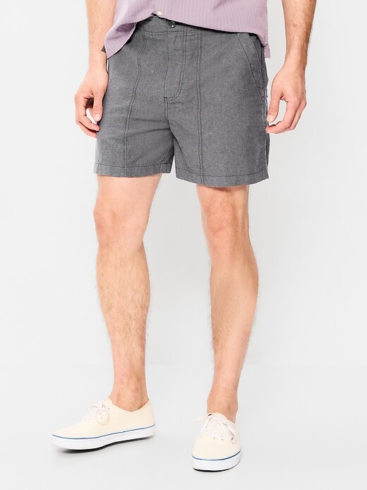 Image number 2 showing, 90's Loose Linen-Blend Shorts -- 5-inch inseam
