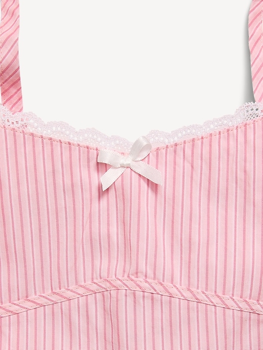 Image number 4 showing, Sleeveless Fit and Flare Striped Lace-Trim Dress for Girls