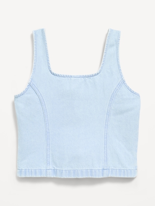 Image number 3 showing, Button-Front Denim Tank Top for Girls