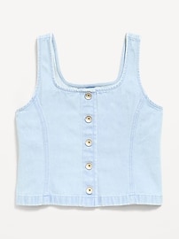 Image number 2 showing, Button-Front Denim Tank Top for Girls