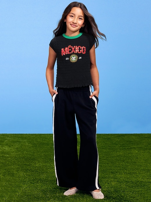 Image number 1 showing, FIFA World Cup 26™ Mexico Smocked Graphic T-Shirt for Girls