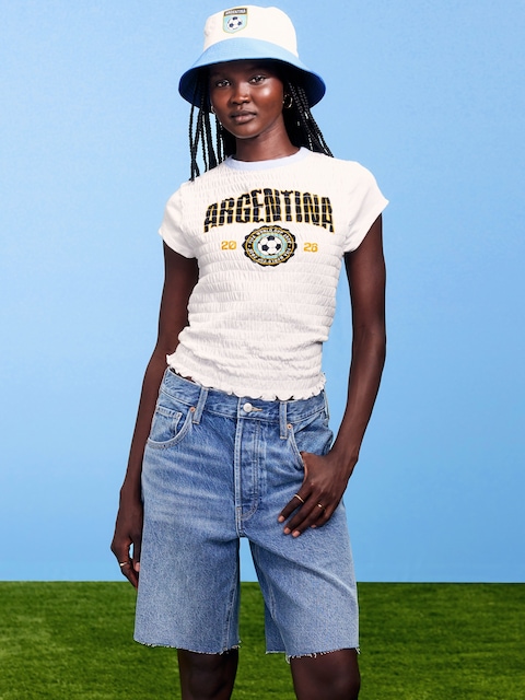 FIFA World Cup 26™ Argentina Smocked Graphic T-Shirt for Women