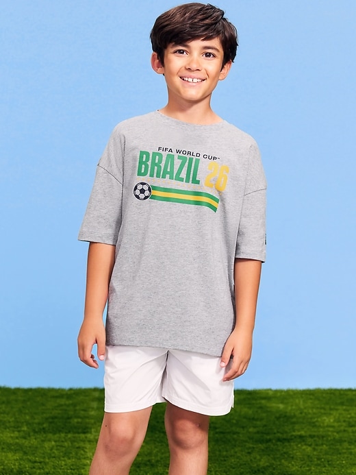 Image number 1 showing, FIFA World Cup 26™ Brazil Oversized Graphic T-Shirt for Boys