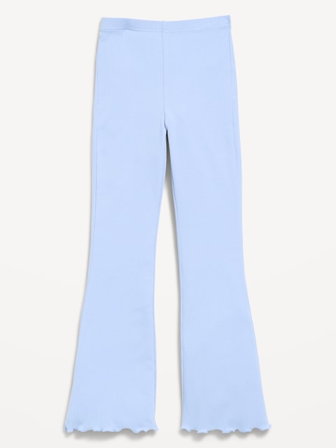High-Waisted Ribbed Flared Leggings for Girls