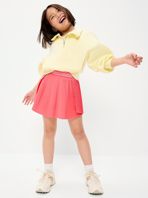 L'image numéro 3 présente Jupe-short à plis fins et à taille haute pour fille