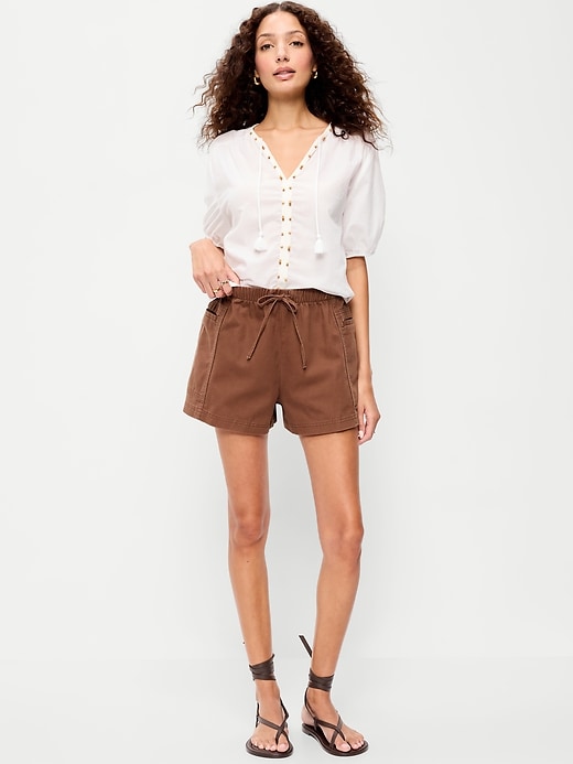 Image number 1 showing, High-Waisted Pull-On Utility Shorts