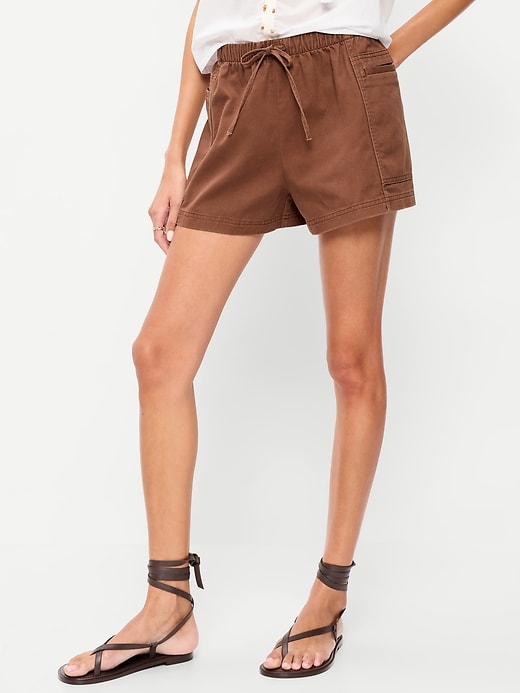 Image number 2 showing, High-Waisted Pull-On Utility Shorts