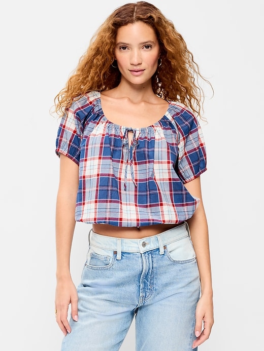 Image number 1 showing, Short-Sleeve Bubble Top