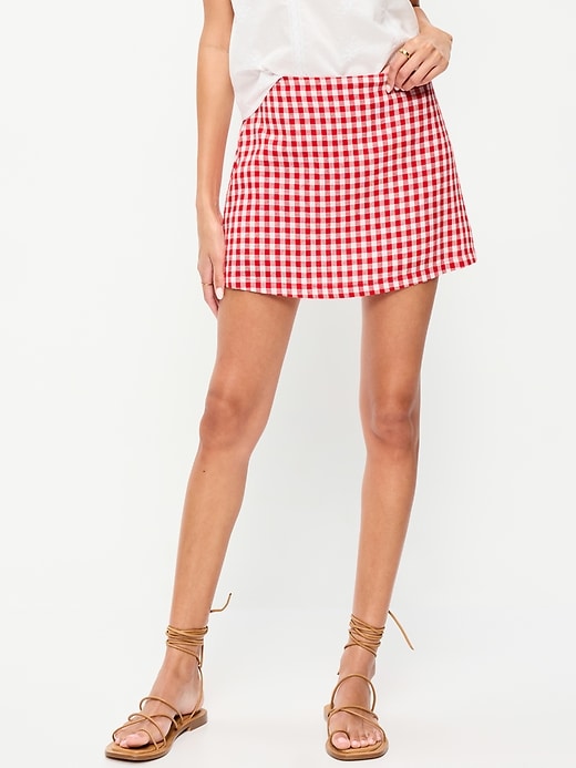 Image number 2 showing, Linen-Blend Micro Skort