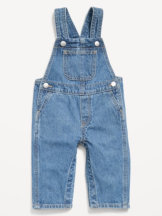 Image number 1 showing, Unisex Baggy Jean Overalls for Baby