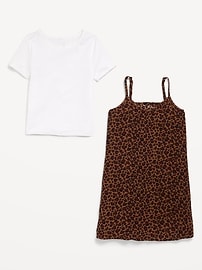 Image number 4 showing, Short-Sleeve T-Shirt and Dress Set for Girls