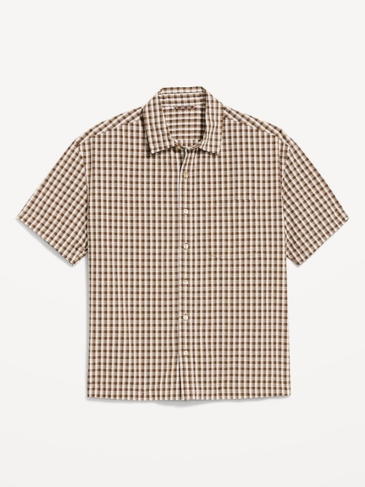 Image number 4 showing, Loose Fit Textured Plaid Pocket Shirt