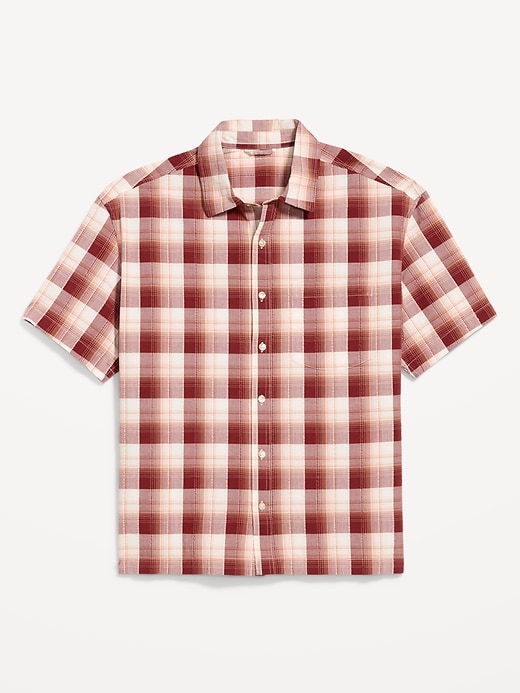 Image number 4 showing, Loose Fit Textured Plaid Pocket Shirt