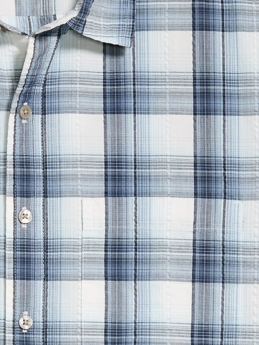 Image number 5 showing, Loose Fit Textured Plaid Pocket Shirt