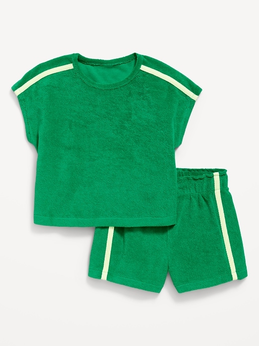 Image number 1 showing, Short-Sleeve Terry Top and Shorts Set for Toddler Girls