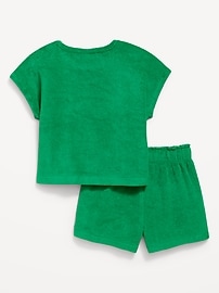 Image number 2 showing, Short-Sleeve Terry Top and Shorts Set for Toddler Girls