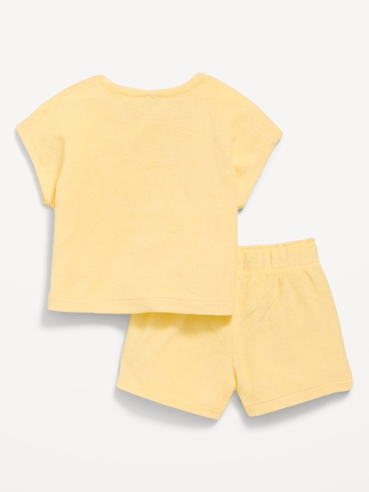 Image number 2 showing, Short-Sleeve Terry Top and Shorts Set for Toddler Girls