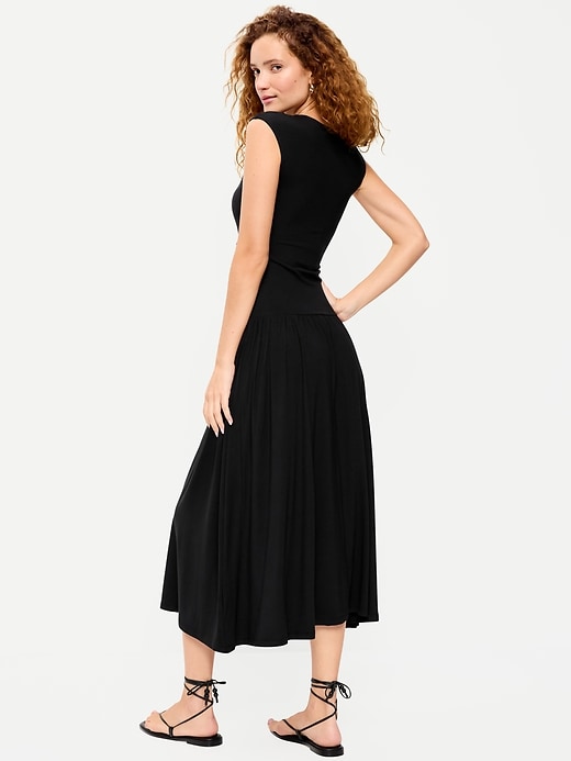 Image number 2 showing, Jersey Knit Drop-Waist Midi Dress