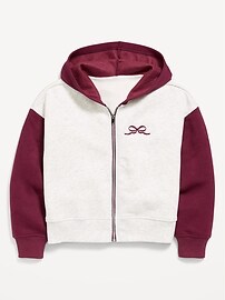 Image number 1 showing, Favorite Fleece Graphic Zip-Front Hoodie for Girls