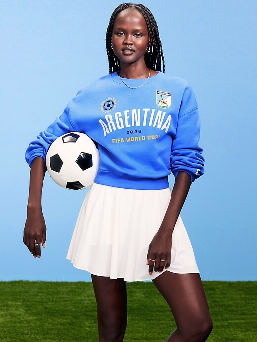 L'image numéro 1 présente Chandail en coton ouaté surdimensionné à imprimé Coupe du Monde de la FIFA 26™, Argentine pour femme