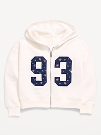 Image number 1 showing, Favorite Fleece Graphic Zip-Front Hoodie for Girls