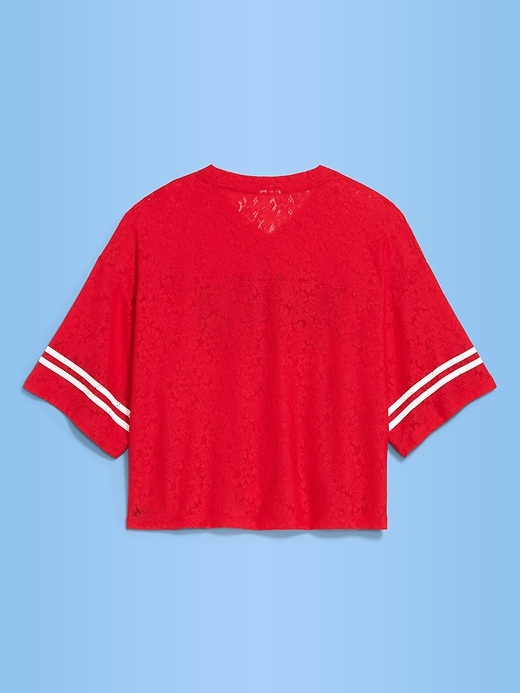 L'image numéro 2 présente T-shirt droit à encolure en V à dentelle Coupe du monde de la FIFA 26™, Maroc pour femme