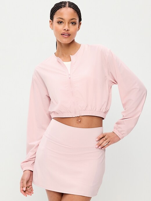 Image number 4 showing, Zip-Front Cropped Tennis Jacket