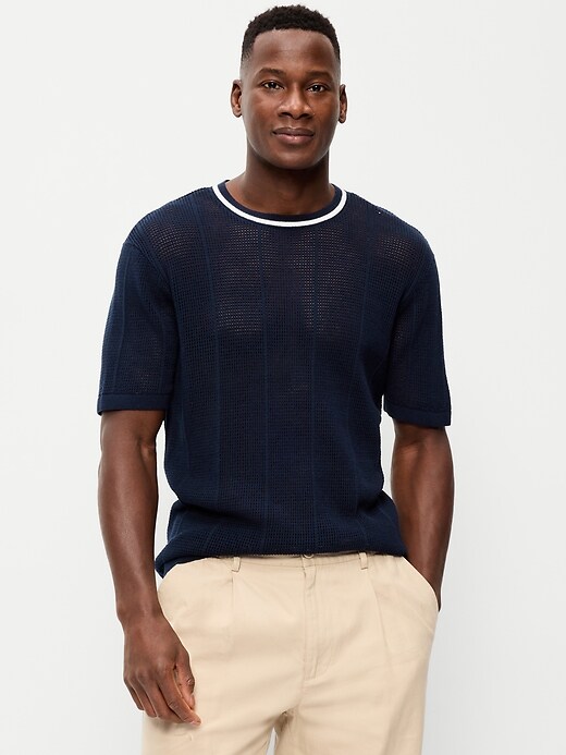 Image number 1 showing, Relaxed Mesh-Knit T-Shirt