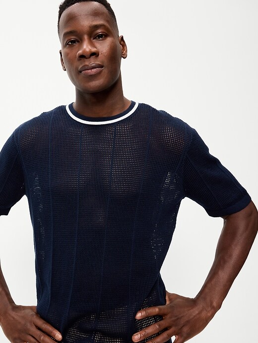 Image number 3 showing, Relaxed Mesh-Knit T-Shirt