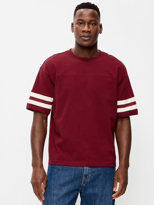Image number 1 showing, Heavyweight Short-Sleeve Football-Style T-Shirt