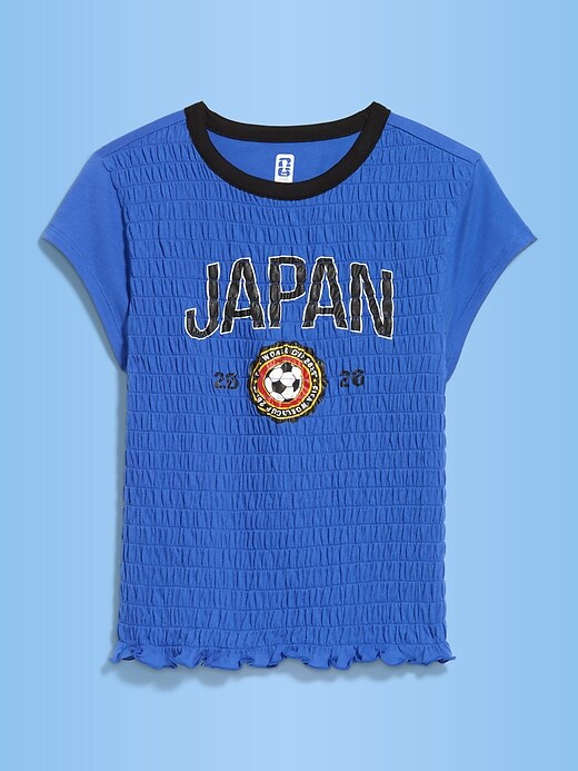 L'image numéro 1 présente T-shirt smocké à imprimé de la Coupe du Monde de la FIFA 26™, Japon pour femme