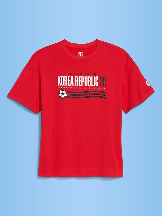 L'image numéro 1 présente T-shirt rétro encolure ras du cou Coupe du Monde de la FIFA 2026™, Korea Republic pour femme
