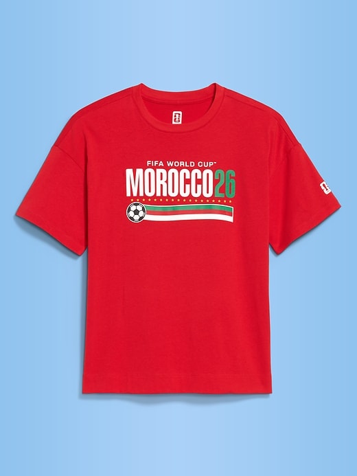 L'image numéro 1 présente T-shirt rétro encolure ras du cou Coupe du Monde de la FIFA 26™, Maroc pour femme
