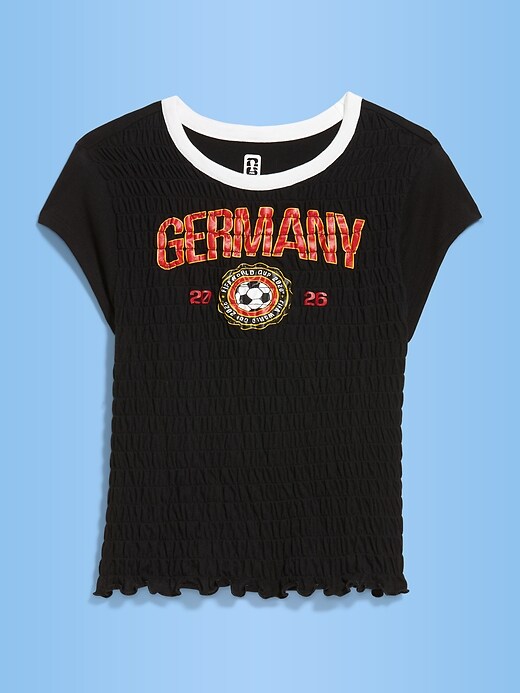 L'image numéro 1 présente T-shirt smocké à imprimé de la Coupe du Monde de la FIFA 26™, Allemagne pour femme